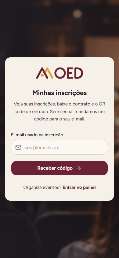 Acesso a Minhas inscrições